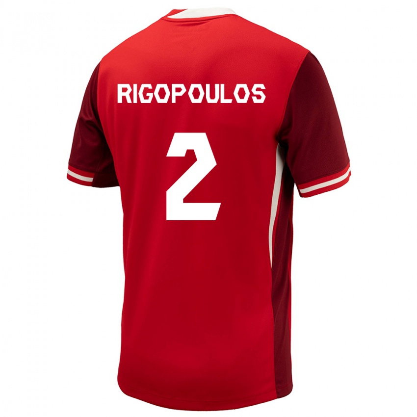 Dzieci Kanada Theo Rigopoulos #2 Czerwony Domowa Koszulka 24-26 Koszulki Klubowe