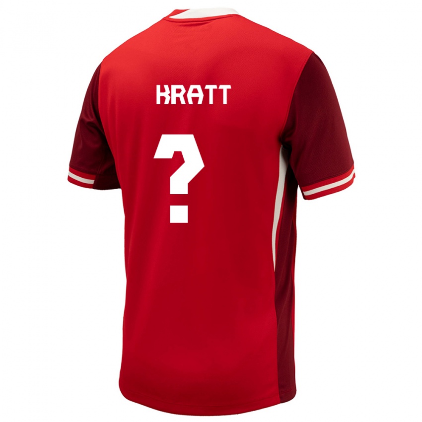 Dzieci Kanada Ronan Kratt #0 Czerwony Domowa Koszulka 24-26 Koszulki Klubowe