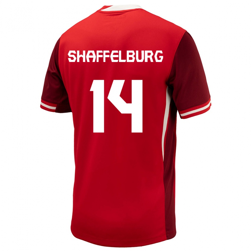 Dzieci Kanada Jacob Shaffelburg #14 Czerwony Domowa Koszulka 24-26 Koszulki Klubowe