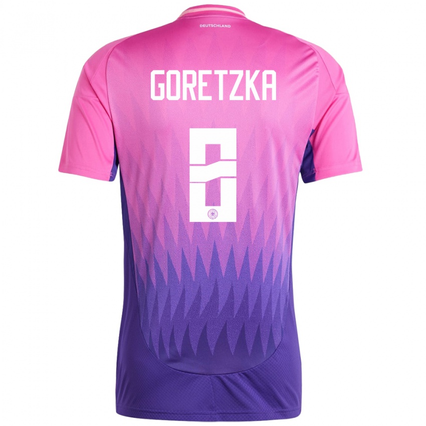 Dzieci Niemcy Leon Goretzka #8 Różowy Fiolet Wyjazdowa Koszulka 24-26 Koszulki Klubowe