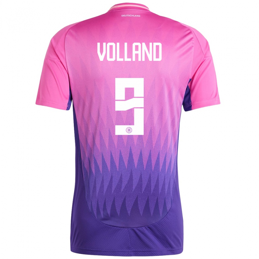 Dzieci Niemcy Kevin Volland #9 Różowy Fiolet Wyjazdowa Koszulka 24-26 Koszulki Klubowe