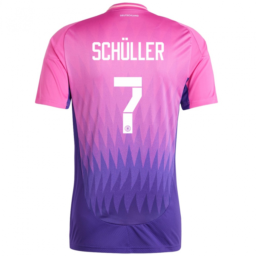 Dzieci Niemcy Lea Schuller #7 Różowy Fiolet Wyjazdowa Koszulka 24-26 Koszulki Klubowe