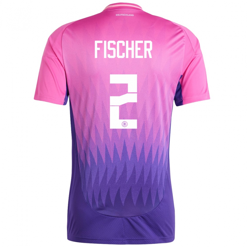 Dzieci Niemcy Kilian Fischer #2 Różowy Fiolet Wyjazdowa Koszulka 24-26 Koszulki Klubowe