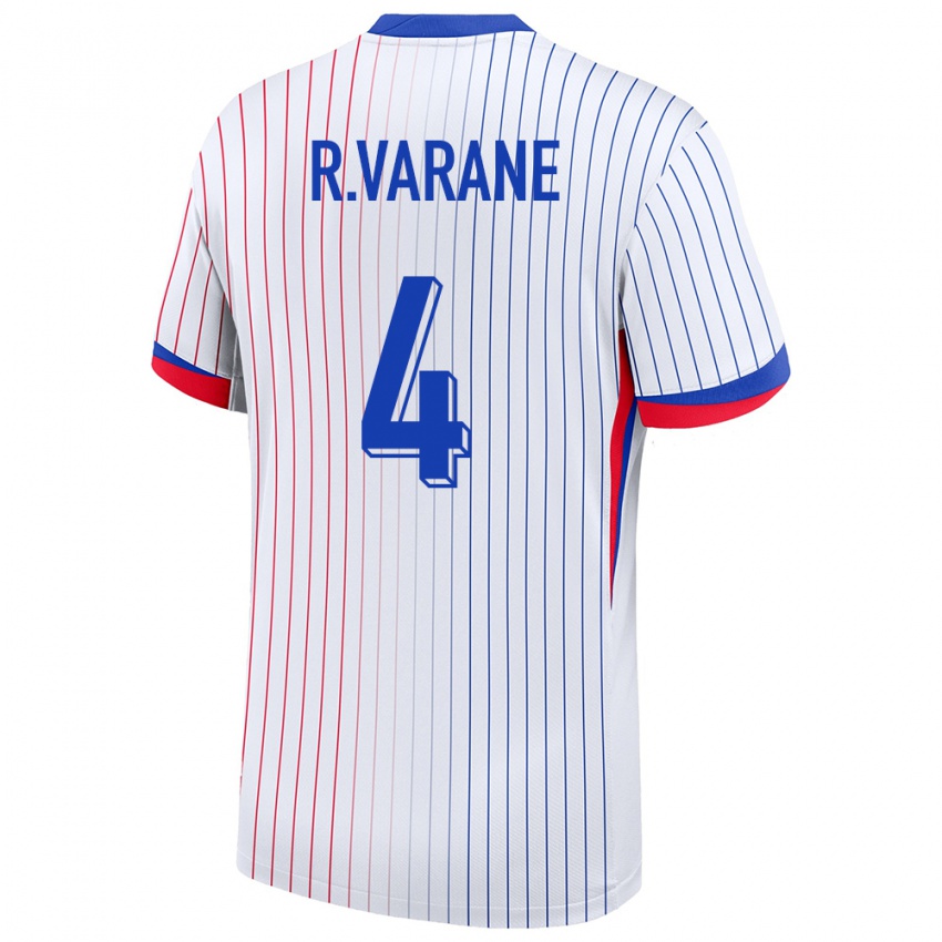 Dzieci Francja Raphael Varane #4 Biały Wyjazdowa Koszulka 24-26 Koszulki Klubowe
