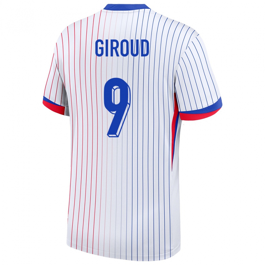 Dzieci Francja Olivier Giroud #9 Biały Wyjazdowa Koszulka 24-26 Koszulki Klubowe