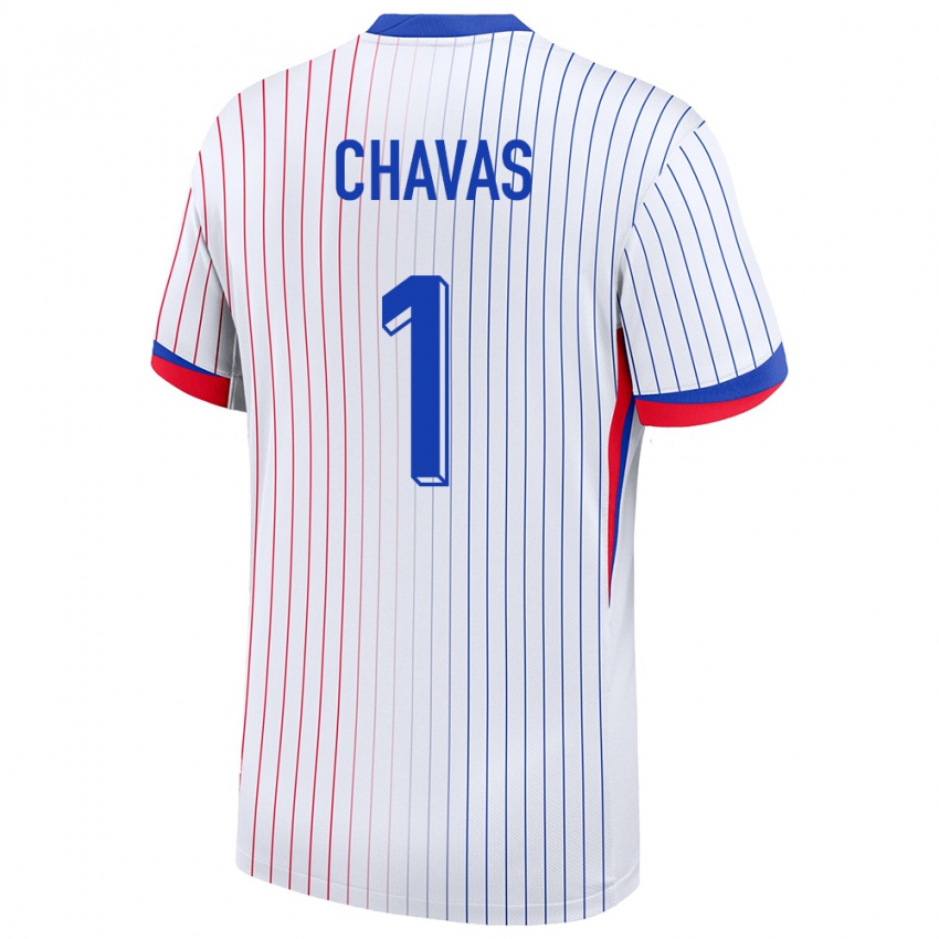 Dzieci Francja Mylene Chavas #1 Biały Wyjazdowa Koszulka 24-26 Koszulki Klubowe