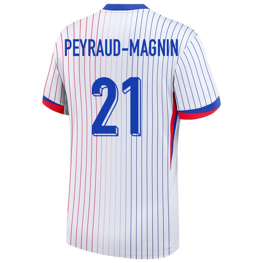 Dzieci Francja Pauline Peyraud Magnin #21 Biały Wyjazdowa Koszulka 24-26 Koszulki Klubowe