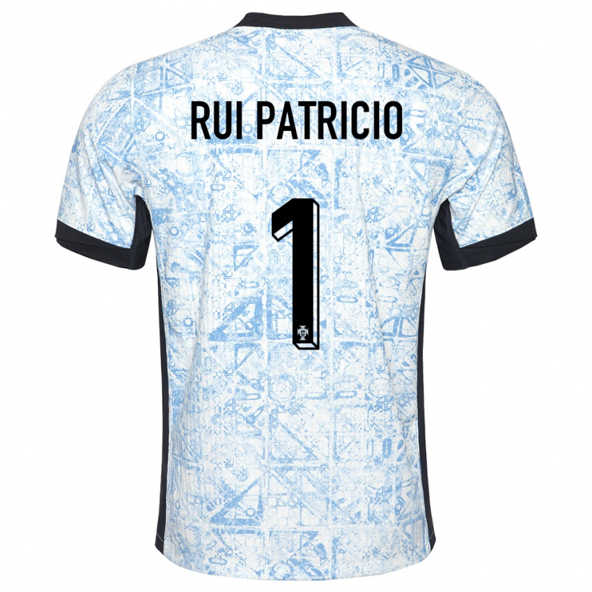 Dzieci Portugalia Rui Patricio #1 Kremowy Niebieski Wyjazdowa Koszulka 24-26 Koszulki Klubowe