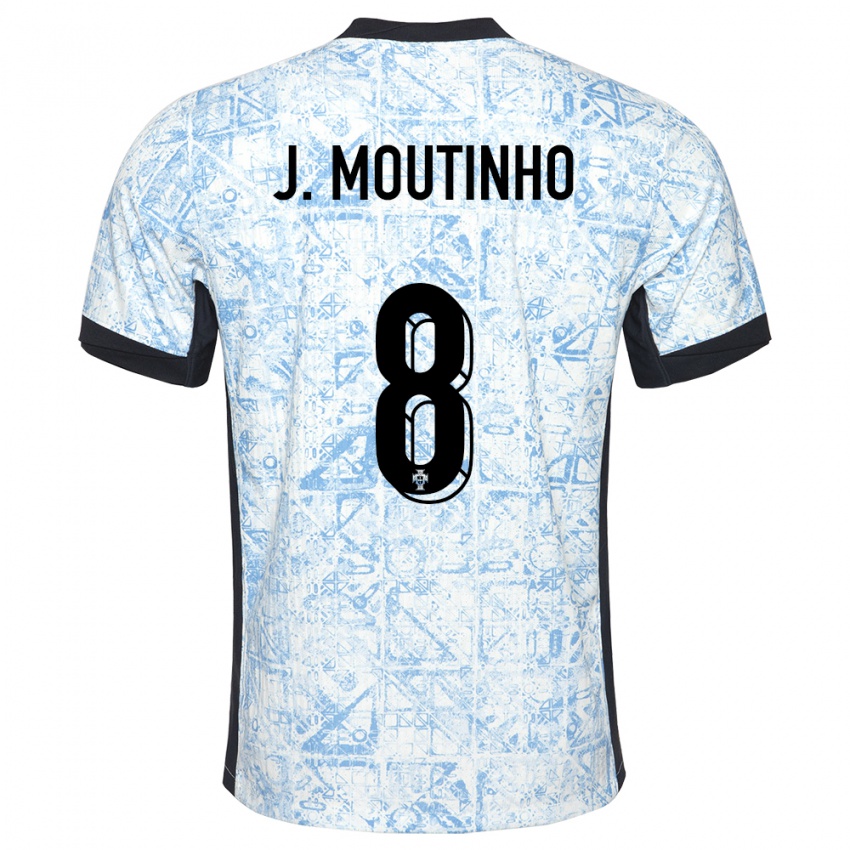 Dzieci Portugalia Joao Moutinho #8 Kremowy Niebieski Wyjazdowa Koszulka 24-26 Koszulki Klubowe