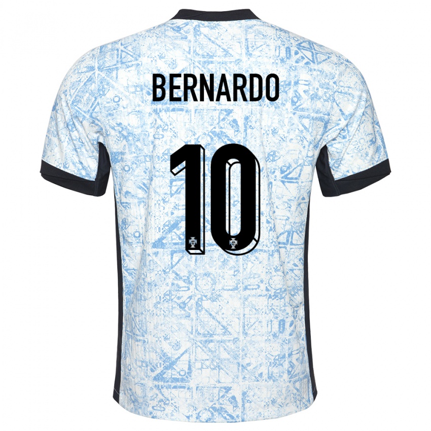 Dzieci Portugalia Bernardo Silva #10 Kremowy Niebieski Wyjazdowa Koszulka 24-26 Koszulki Klubowe