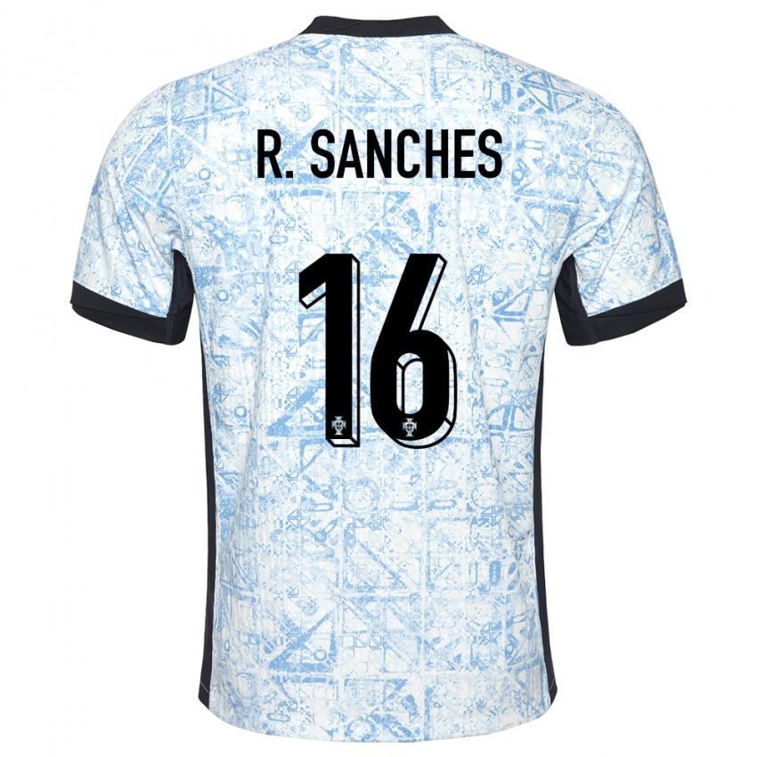 Dzieci Portugalia Renato Sanches #16 Kremowy Niebieski Wyjazdowa Koszulka 24-26 Koszulki Klubowe