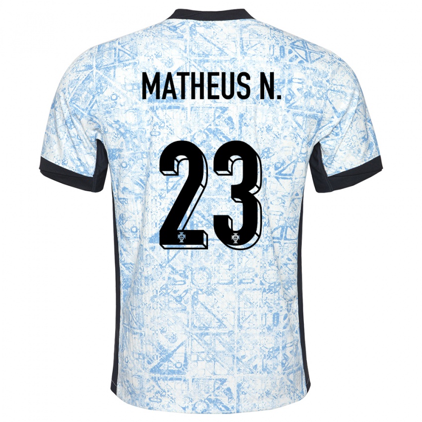 Dzieci Portugalia Matheus Nunes #23 Kremowy Niebieski Wyjazdowa Koszulka 24-26 Koszulki Klubowe