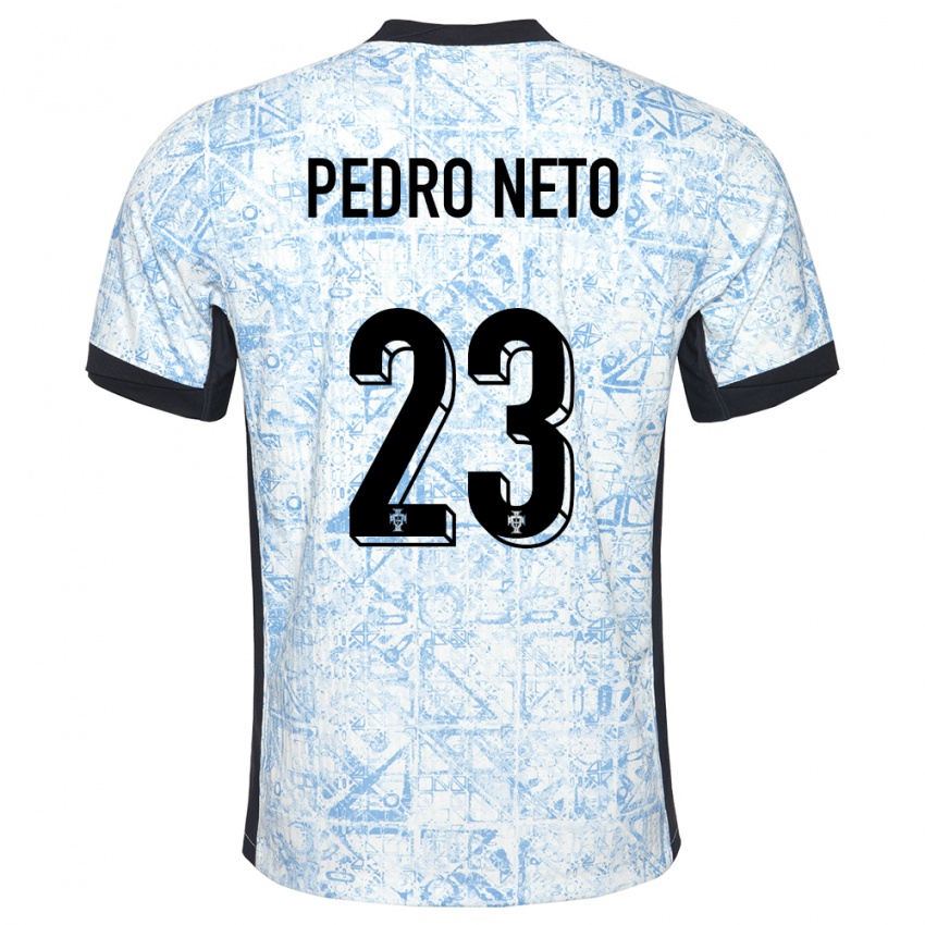 Dzieci Portugalia Pedro Neto #23 Kremowy Niebieski Wyjazdowa Koszulka 24-26 Koszulki Klubowe