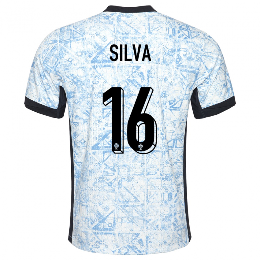 Dzieci Portugalia Diana Silva #16 Kremowy Niebieski Wyjazdowa Koszulka 24-26 Koszulki Klubowe