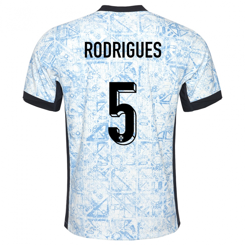 Dzieci Portugalia Rafael Rodrigues #5 Kremowy Niebieski Wyjazdowa Koszulka 24-26 Koszulki Klubowe