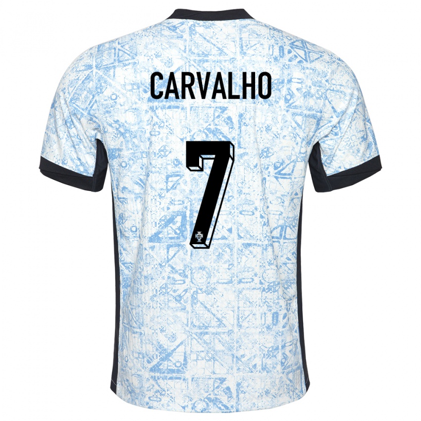 Dzieci Portugalia Fabio Carvalho #7 Kremowy Niebieski Wyjazdowa Koszulka 24-26 Koszulki Klubowe