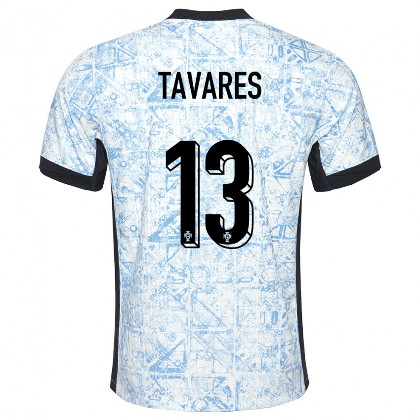 Dzieci Portugalia Nuno Tavares #13 Kremowy Niebieski Wyjazdowa Koszulka 24-26 Koszulki Klubowe