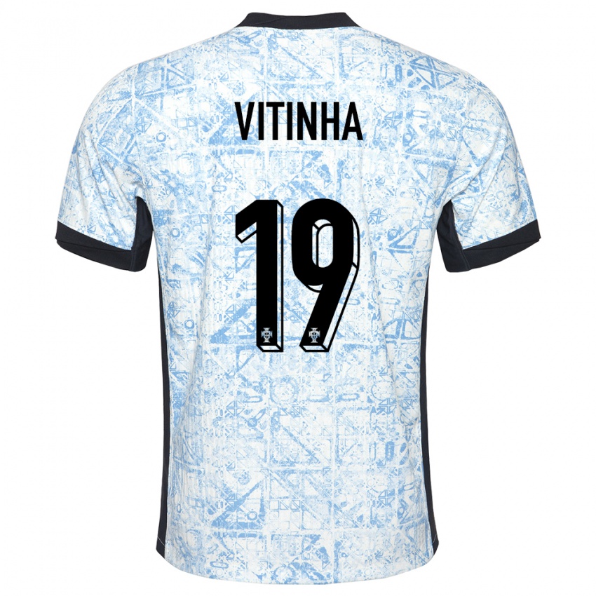 Dzieci Portugalia Vitinha #19 Kremowy Niebieski Wyjazdowa Koszulka 24-26 Koszulki Klubowe