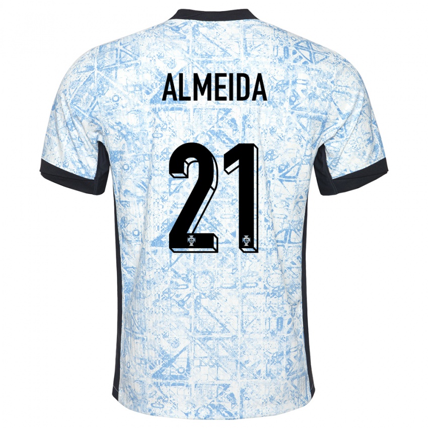 Dzieci Portugalia Andre Almeida #21 Kremowy Niebieski Wyjazdowa Koszulka 24-26 Koszulki Klubowe