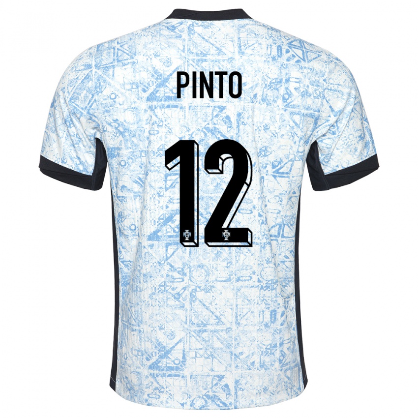 Dzieci Portugalia Diogo Pinto #12 Kremowy Niebieski Wyjazdowa Koszulka 24-26 Koszulki Klubowe