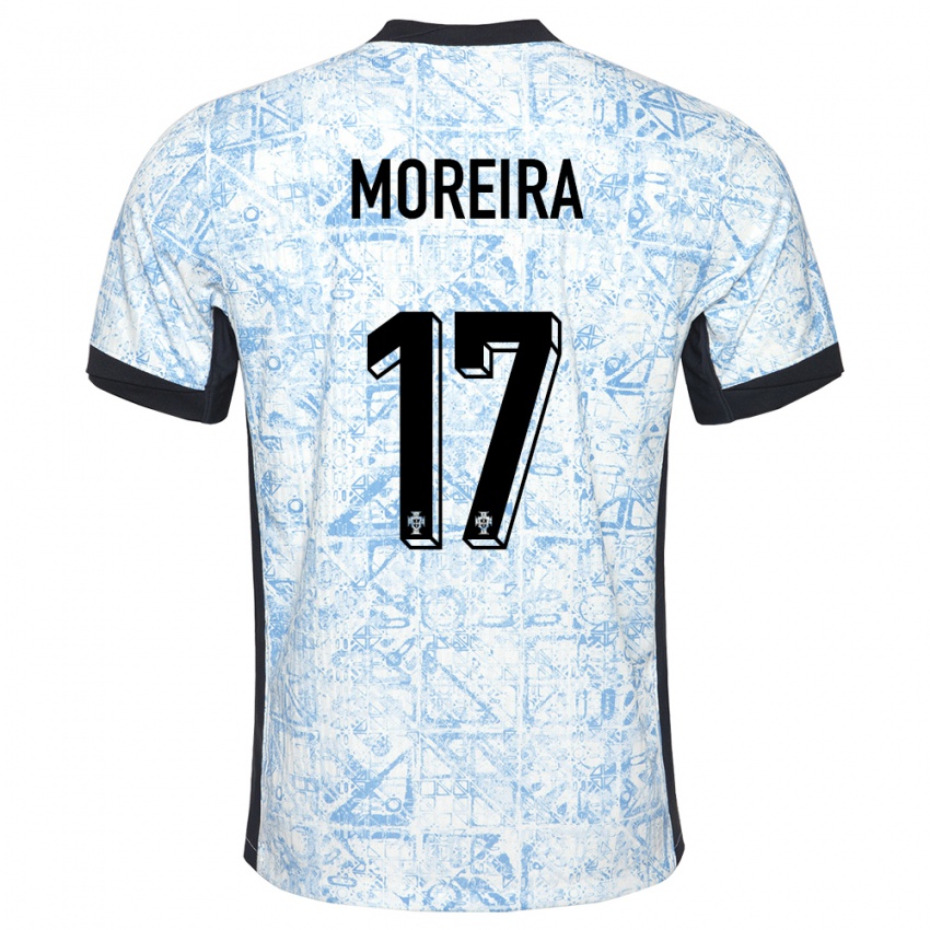 Dzieci Portugalia Afonso Moreira #17 Kremowy Niebieski Wyjazdowa Koszulka 24-26 Koszulki Klubowe
