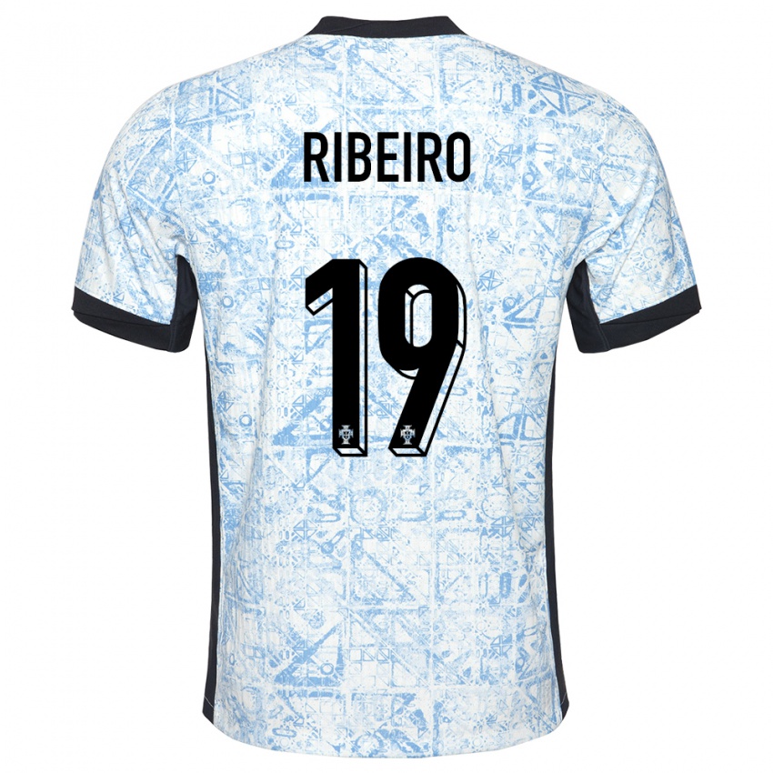 Dzieci Portugalia Rodrigo Ribeiro #19 Kremowy Niebieski Wyjazdowa Koszulka 24-26 Koszulki Klubowe