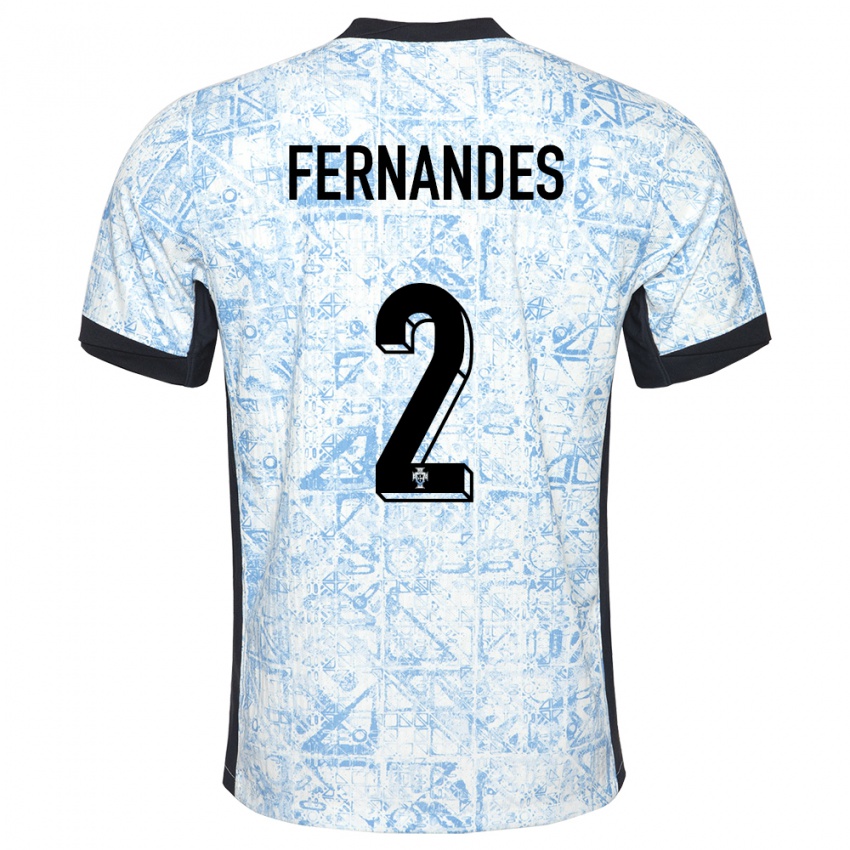 Dzieci Portugalia Martim Fernandes #2 Kremowy Niebieski Wyjazdowa Koszulka 24-26 Koszulki Klubowe