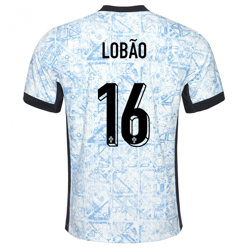 Dzieci Portugalia Diogo Lobao #16 Kremowy Niebieski Wyjazdowa Koszulka 24-26 Koszulki Klubowe