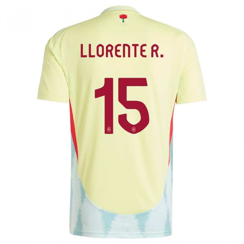 Dzieci Hiszpania Diego Llorente #15 Żółty Wyjazdowa Koszulka 24-26 Koszulki Klubowe