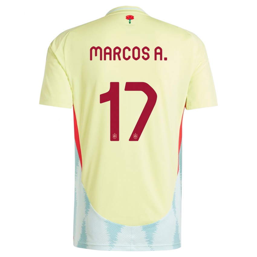 Dzieci Hiszpania Marcos Alonso #17 Żółty Wyjazdowa Koszulka 24-26 Koszulki Klubowe