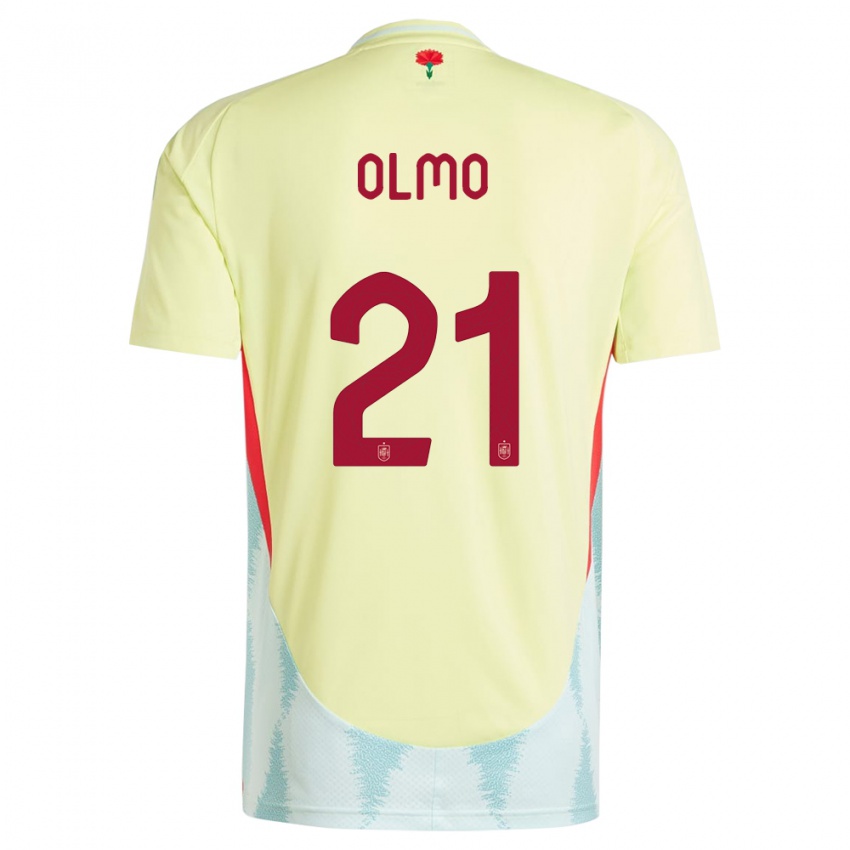 Dzieci Hiszpania Dani Olmo #21 Żółty Wyjazdowa Koszulka 24-26 Koszulki Klubowe