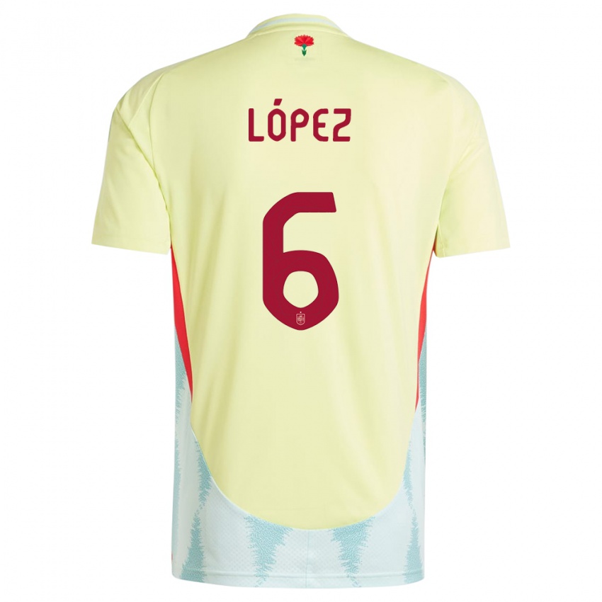Dzieci Hiszpania Maitane Lopez #6 Żółty Wyjazdowa Koszulka 24-26 Koszulki Klubowe