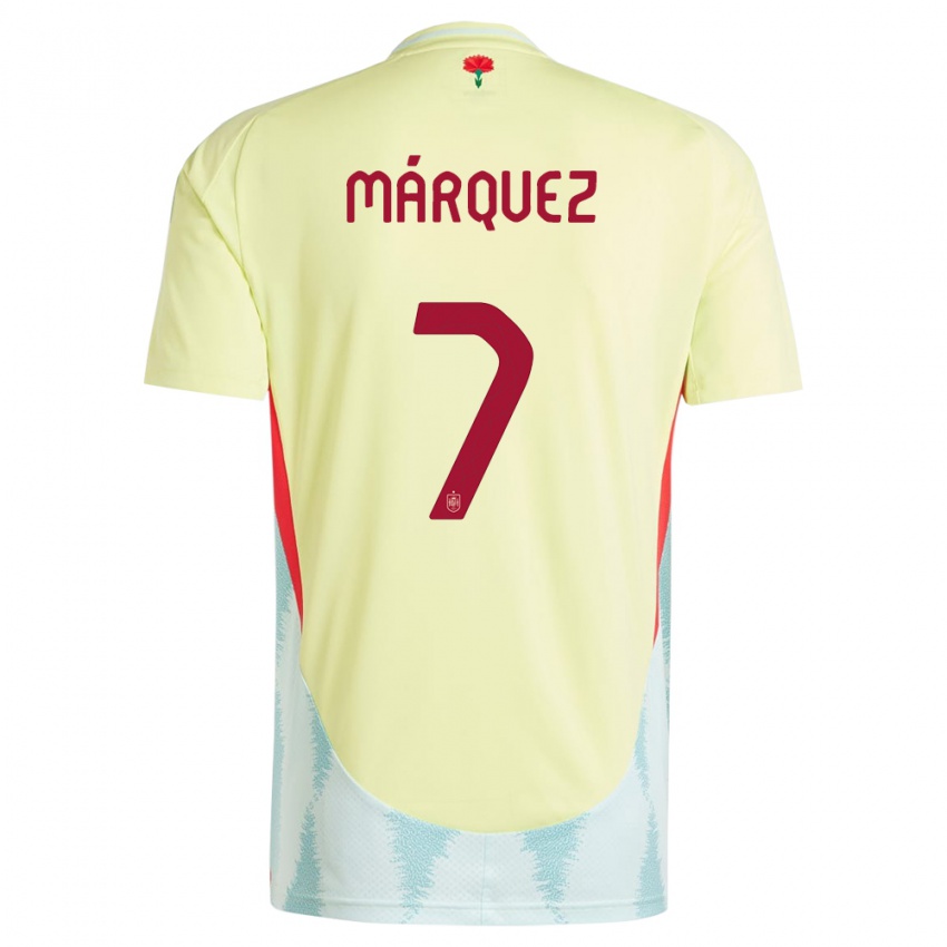 Dzieci Hiszpania Rosa Marquez #7 Żółty Wyjazdowa Koszulka 24-26 Koszulki Klubowe