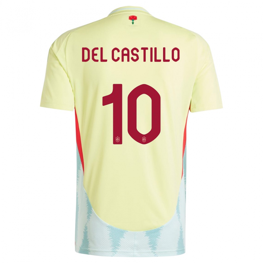 Dzieci Hiszpania Athenea Del Castillo #10 Żółty Wyjazdowa Koszulka 24-26 Koszulki Klubowe