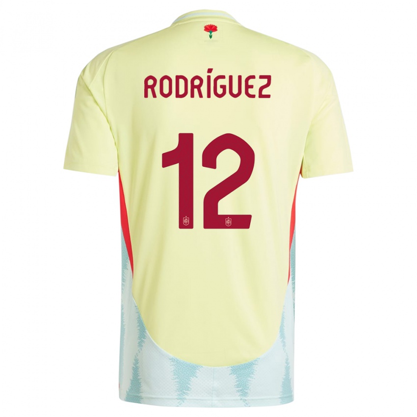 Dzieci Hiszpania Lucia Rodriguez #12 Żółty Wyjazdowa Koszulka 24-26 Koszulki Klubowe