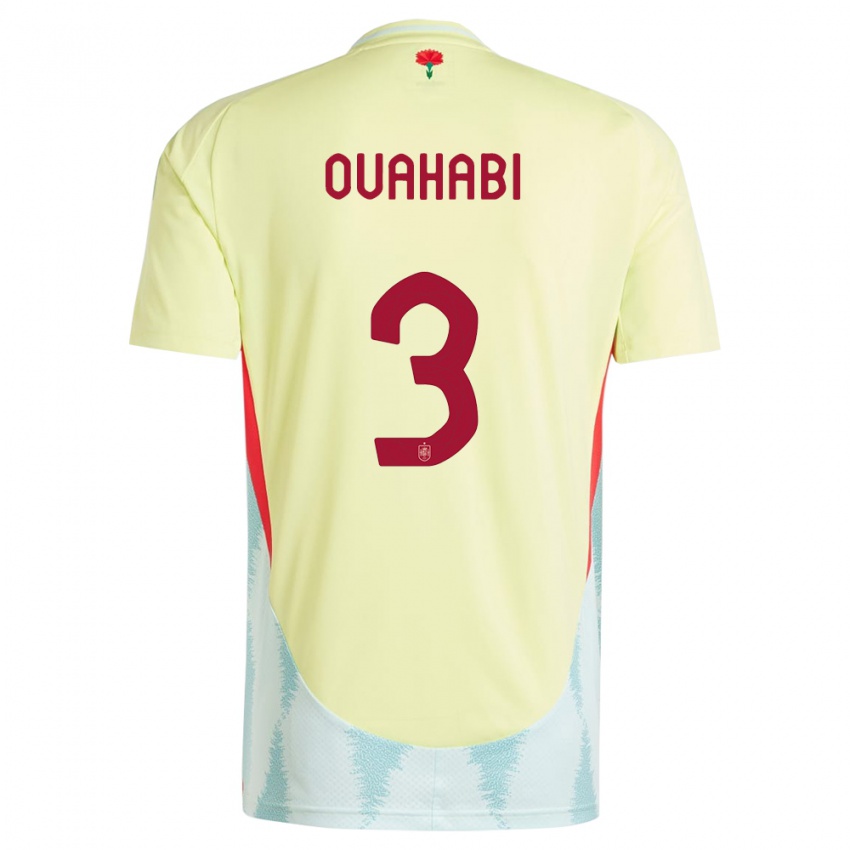 Dzieci Hiszpania Leila Ouahabi #3 Żółty Wyjazdowa Koszulka 24-26 Koszulki Klubowe