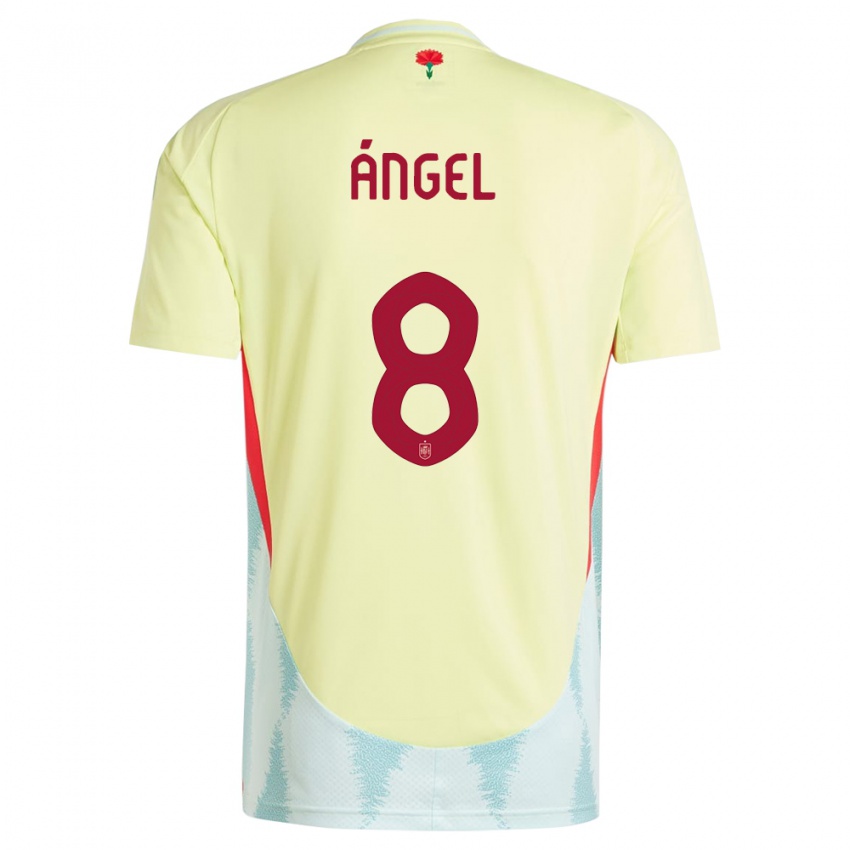 Dzieci Hiszpania Manuel Angel #8 Żółty Wyjazdowa Koszulka 24-26 Koszulki Klubowe