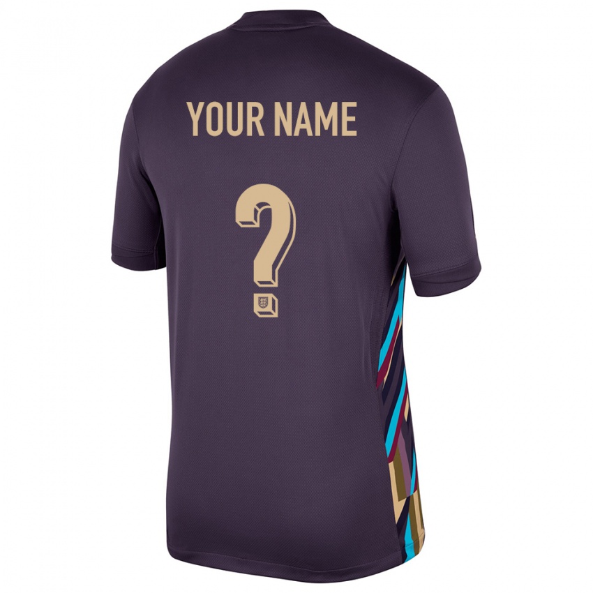 Dzieci Anglia Twoje Imię #0 Ciemna Rodzynka Wyjazdowa Koszulka 24-26 Koszulki Klubowe