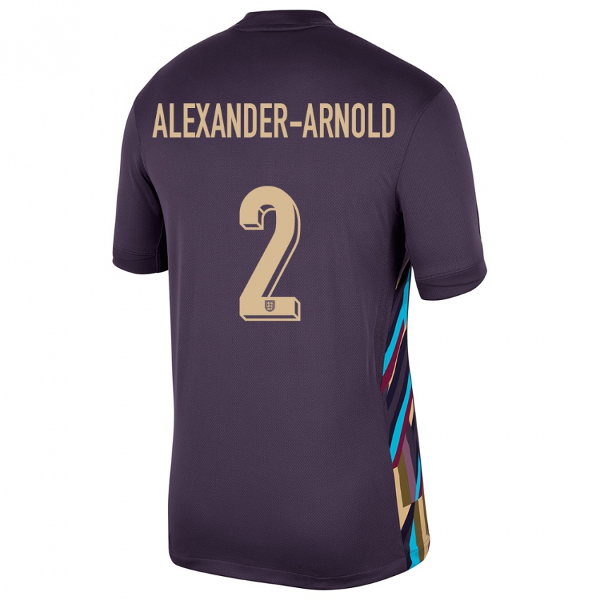 Dzieci Anglia Trent Alexander-Arnold #2 Ciemna Rodzynka Wyjazdowa Koszulka 24-26 Koszulki Klubowe