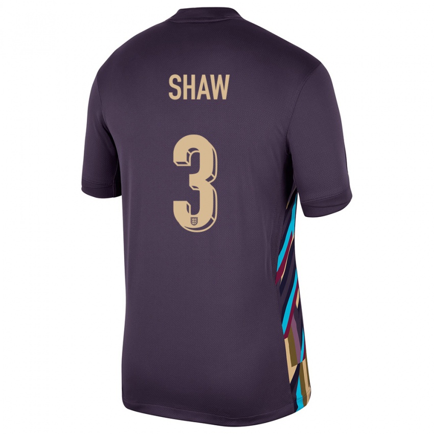 Dzieci Anglia Luke Shaw #3 Ciemna Rodzynka Wyjazdowa Koszulka 24-26 Koszulki Klubowe