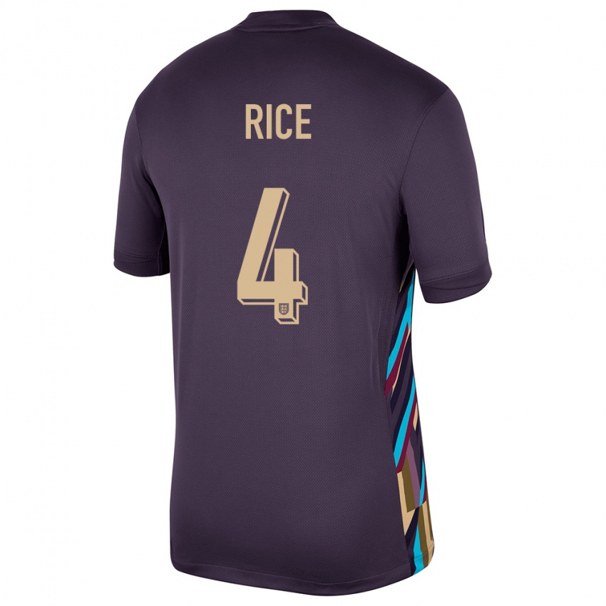 Dzieci Anglia Declan Rice #4 Ciemna Rodzynka Wyjazdowa Koszulka 24-26 Koszulki Klubowe