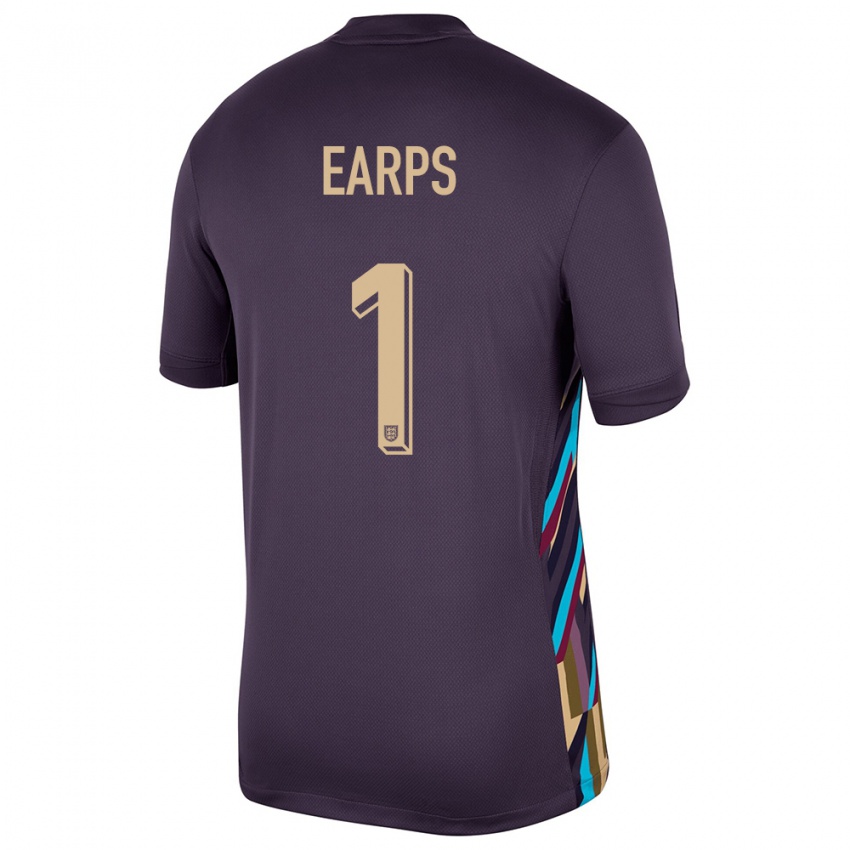 Dzieci Anglia Mary Earps #1 Ciemna Rodzynka Wyjazdowa Koszulka 24-26 Koszulki Klubowe