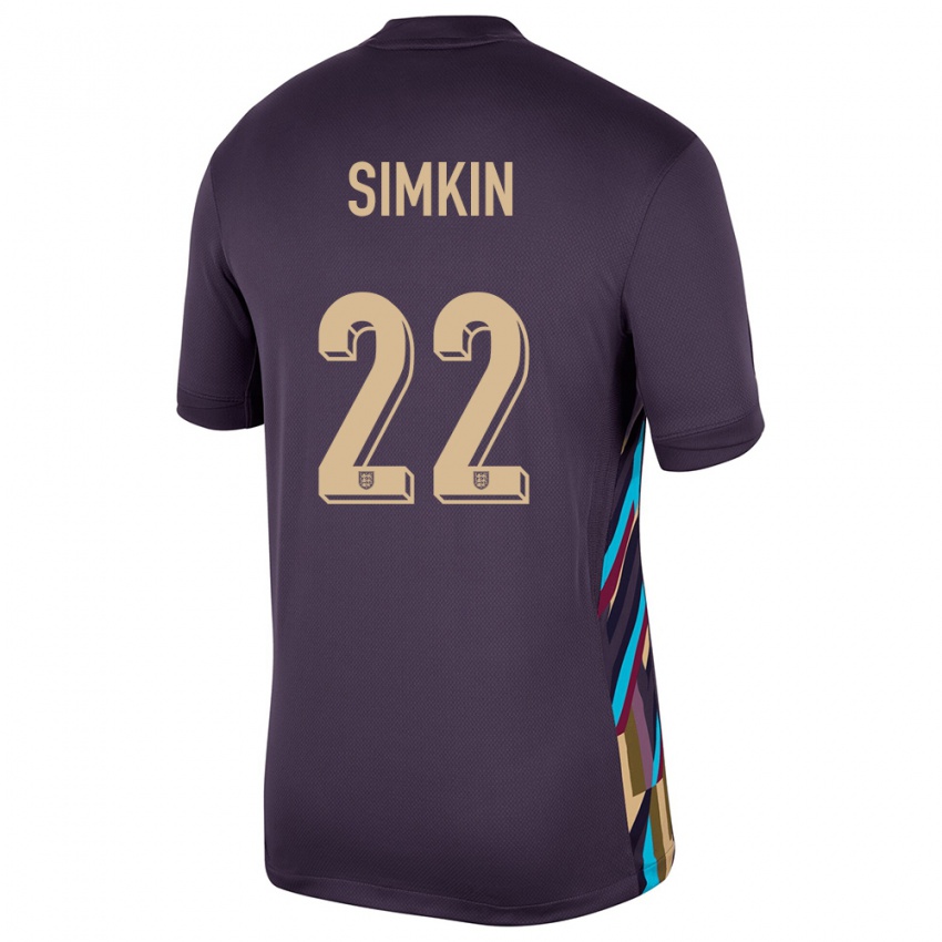 Dzieci Anglia Tommy Simkin #22 Ciemna Rodzynka Wyjazdowa Koszulka 24-26 Koszulki Klubowe