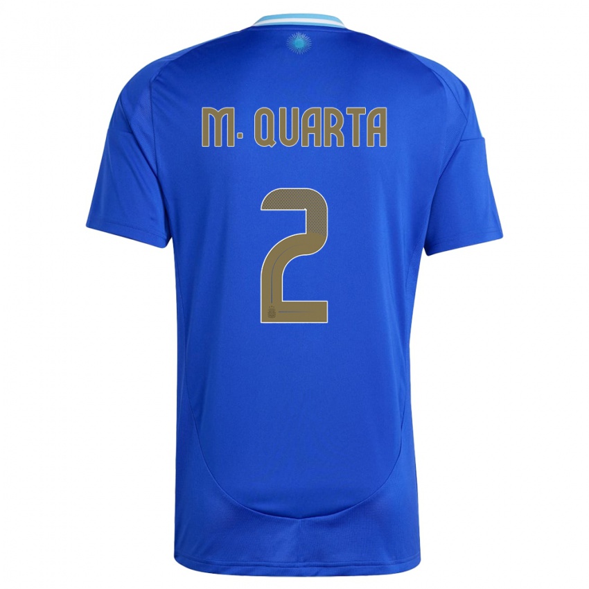 Dzieci Argentyna Lucas Martinez Quarta #2 Niebieski Wyjazdowa Koszulka 24-26 Koszulki Klubowe