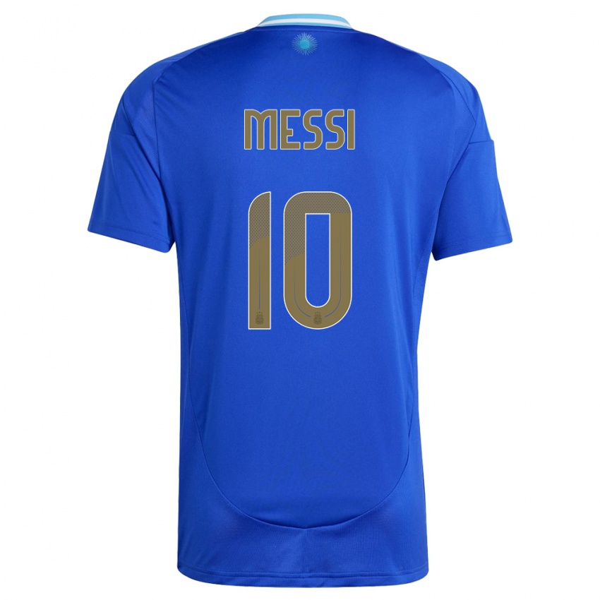 Dzieci Argentyna Lionel Messi #10 Niebieski Wyjazdowa Koszulka 24-26 Koszulki Klubowe