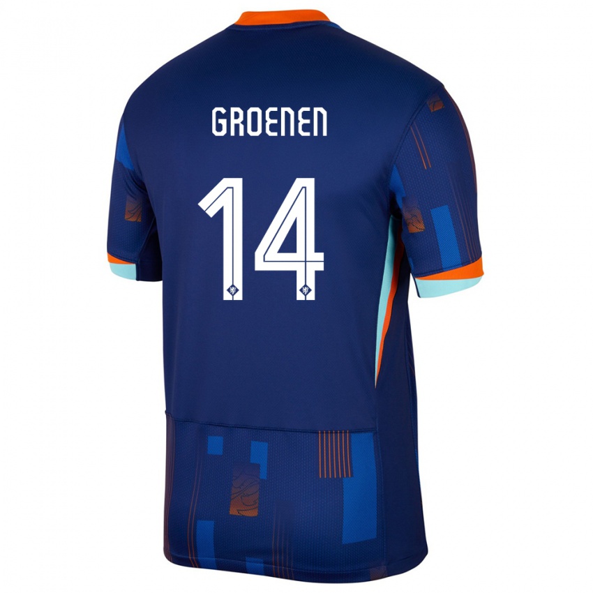 Dzieci Holandia Jackie Groenen #14 Niebieski Wyjazdowa Koszulka 24-26 Koszulki Klubowe