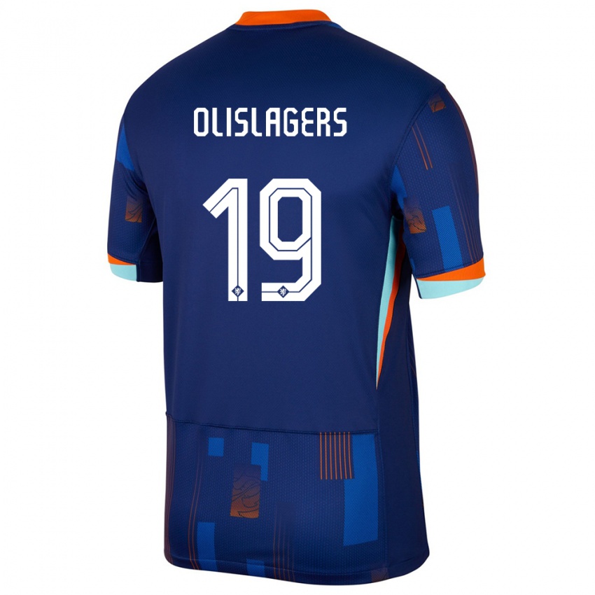 Dzieci Holandia Marisa Olislagers #19 Niebieski Wyjazdowa Koszulka 24-26 Koszulki Klubowe