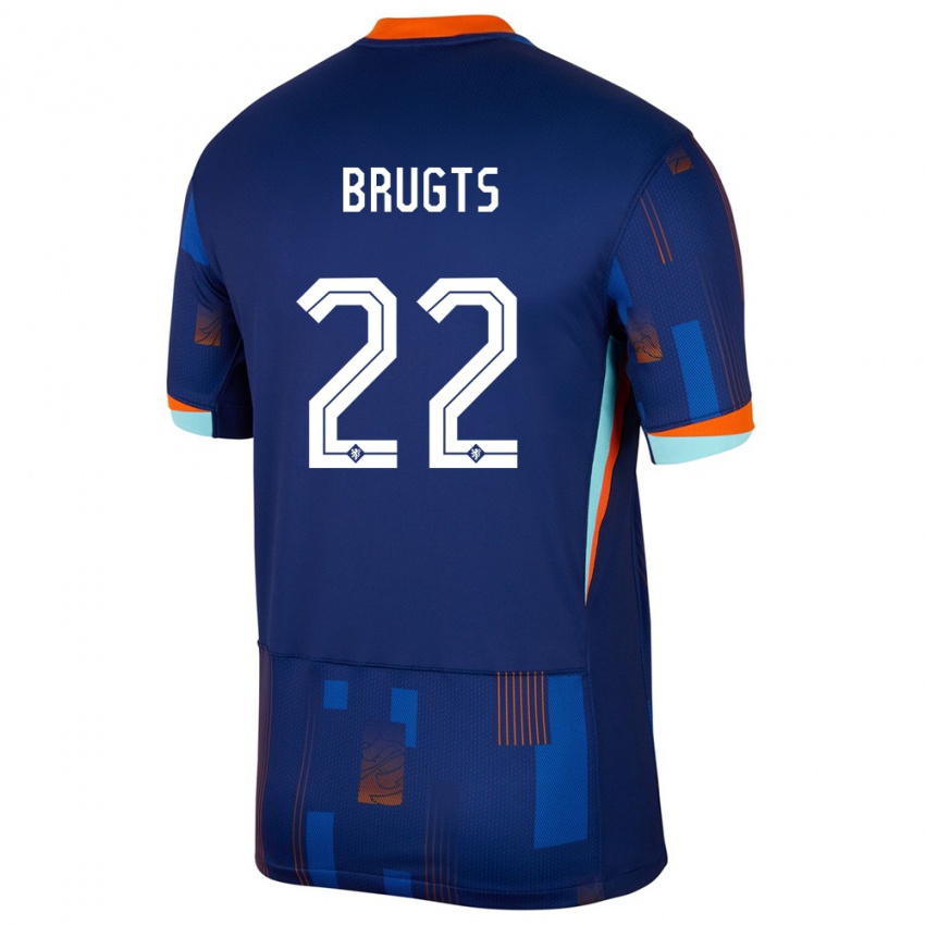 Dzieci Holandia Esmee Brugts #22 Niebieski Wyjazdowa Koszulka 24-26 Koszulki Klubowe