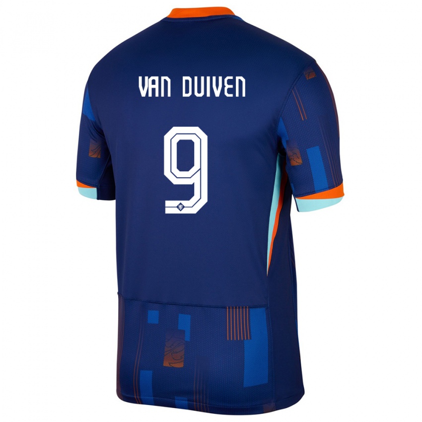 Dzieci Holandia Jason Van Duiven #9 Niebieski Wyjazdowa Koszulka 24-26 Koszulki Klubowe