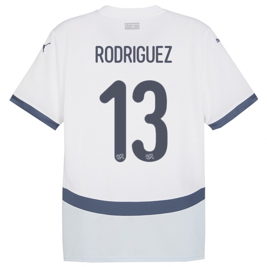 Dzieci Szwajcaria Ricardo Rodriguez #13 Biały Wyjazdowa Koszulka 24-26 Koszulki Klubowe